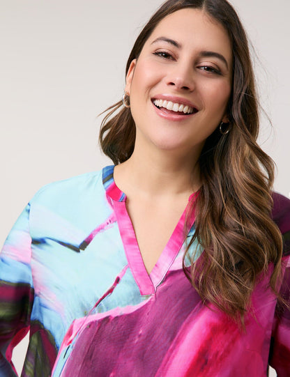 Samoon_Flowing Tunic with 3/4-Length Sleeves_660647-21155_3352_08