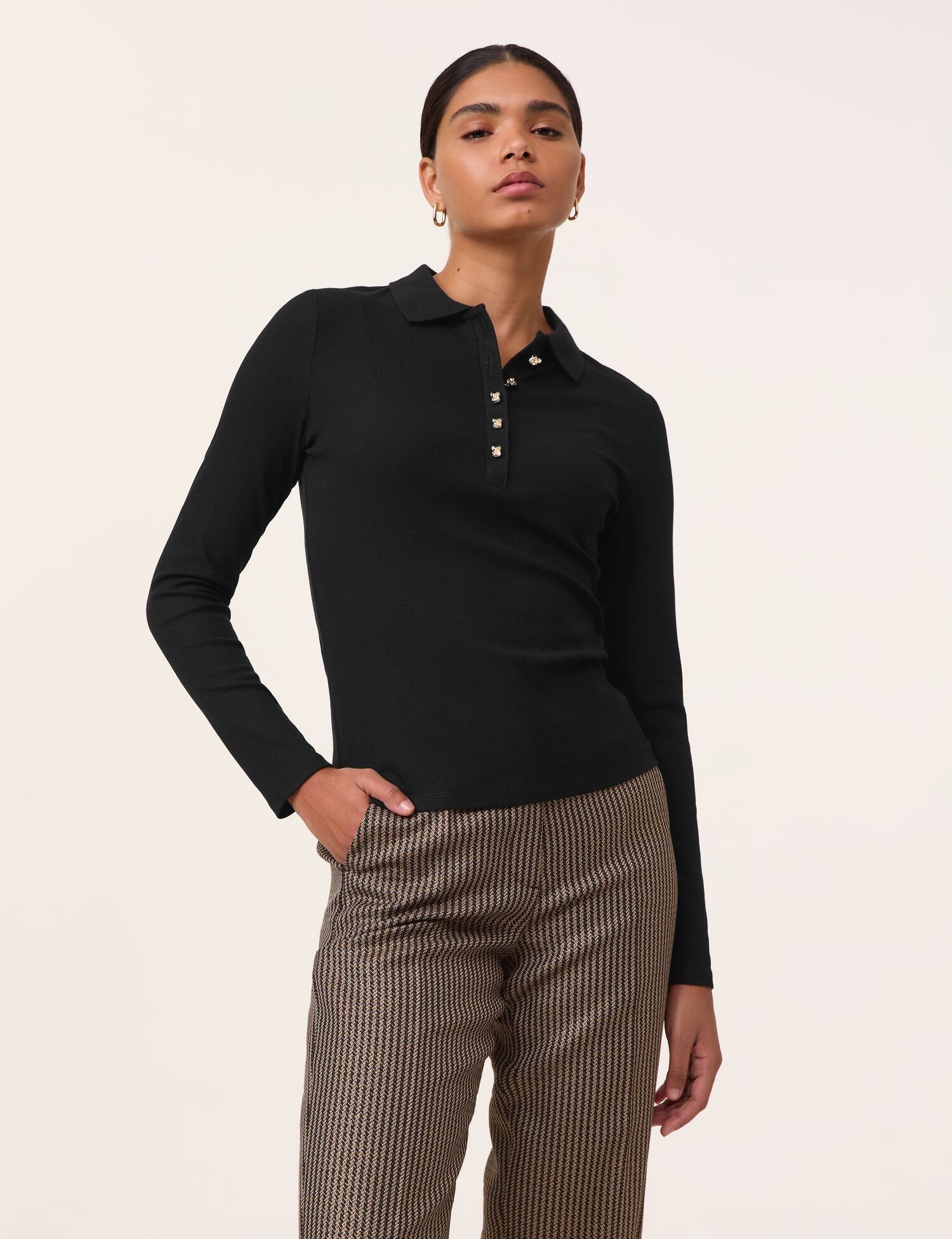Gerry Weber_Black_Polo 1/1 Sleeve_671456-16425_1100_01