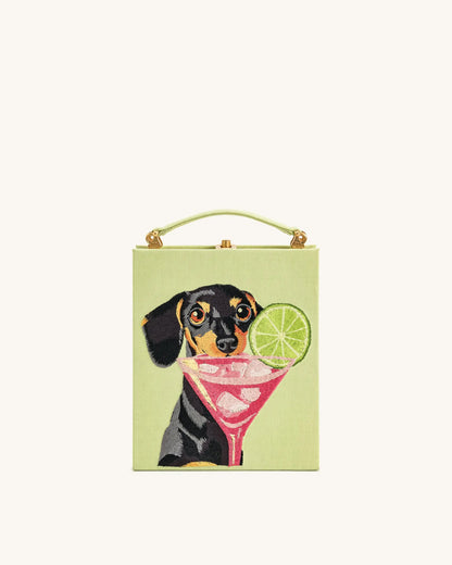 JW PEI_Light Green_Taya Wine Glass Embroidery Pattern Book Shape Clutch Bag - Light Green_7866_335_01