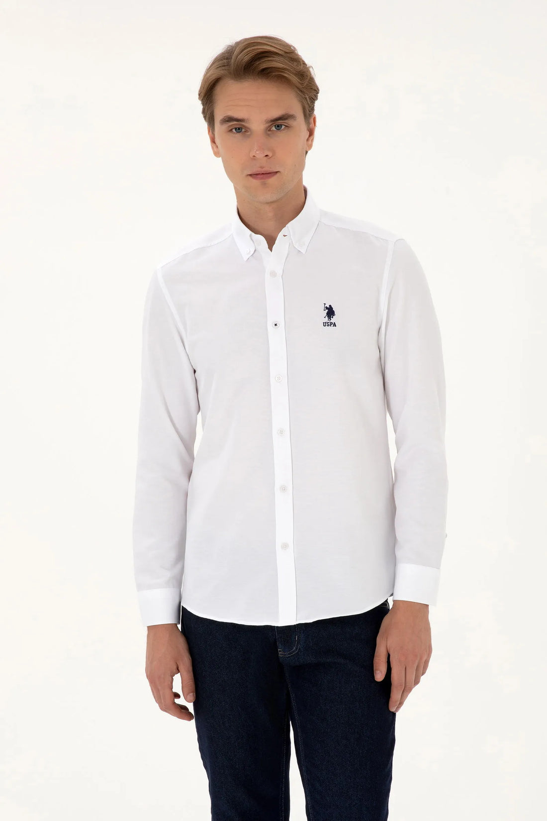 U.S. Polo Assn._White_Woven Shirt Basic_G081GL0040 2225582_VR013_01