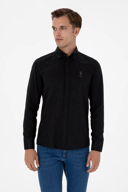 U.S. Polo Assn._Black_Woven Shirt Basic_G081GL0040 2225582_VR046_01