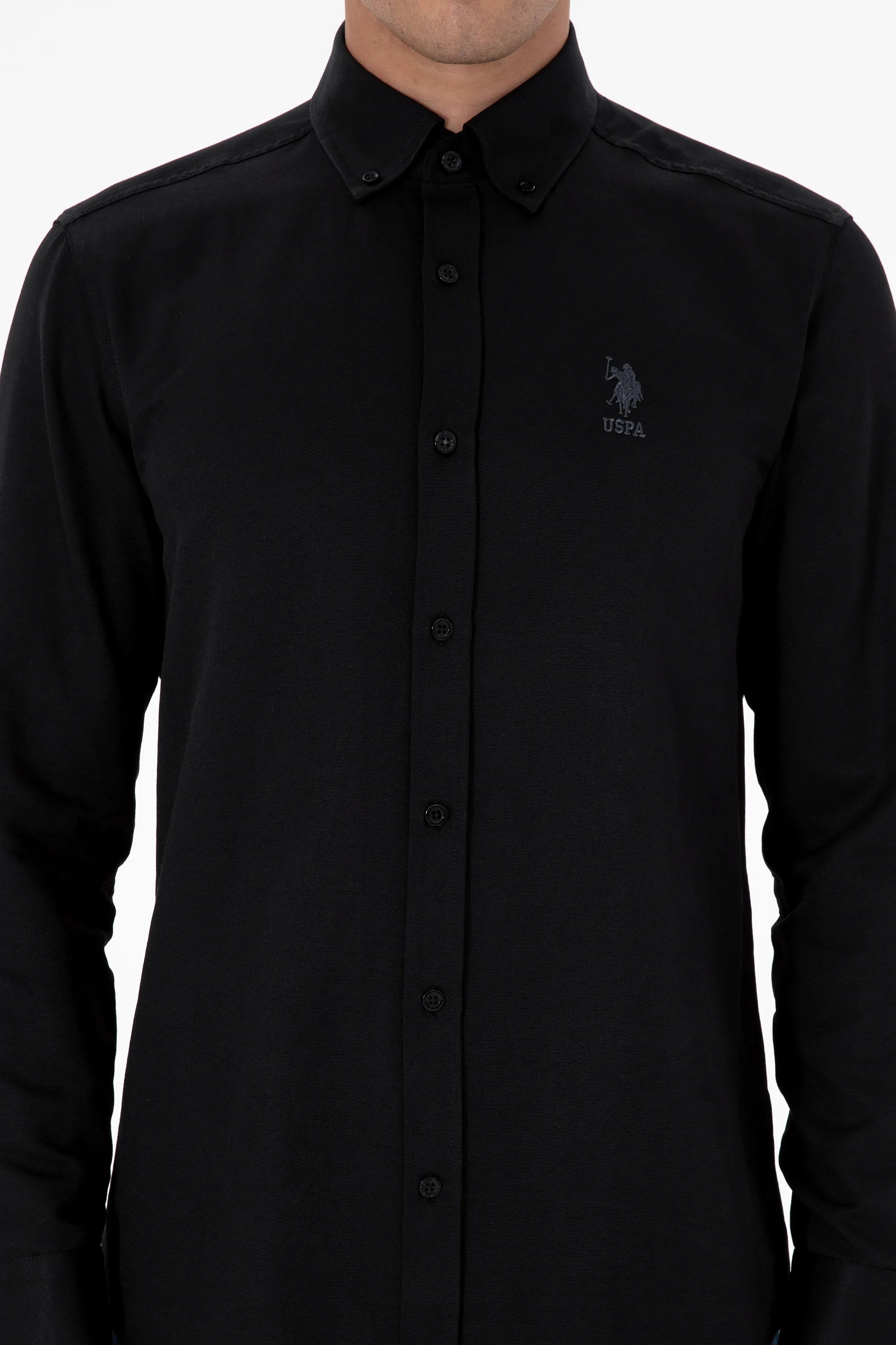 U.S. Polo Assn._Black_Woven Shirt Basic_G081GL0040 2225582_VR046_04