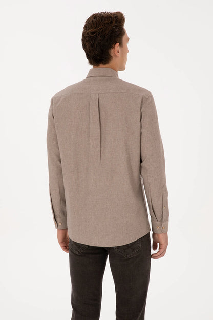 U.S. Polo Assn._Camel_Woven Shirt_G081GL0040 2332993_VR015_05