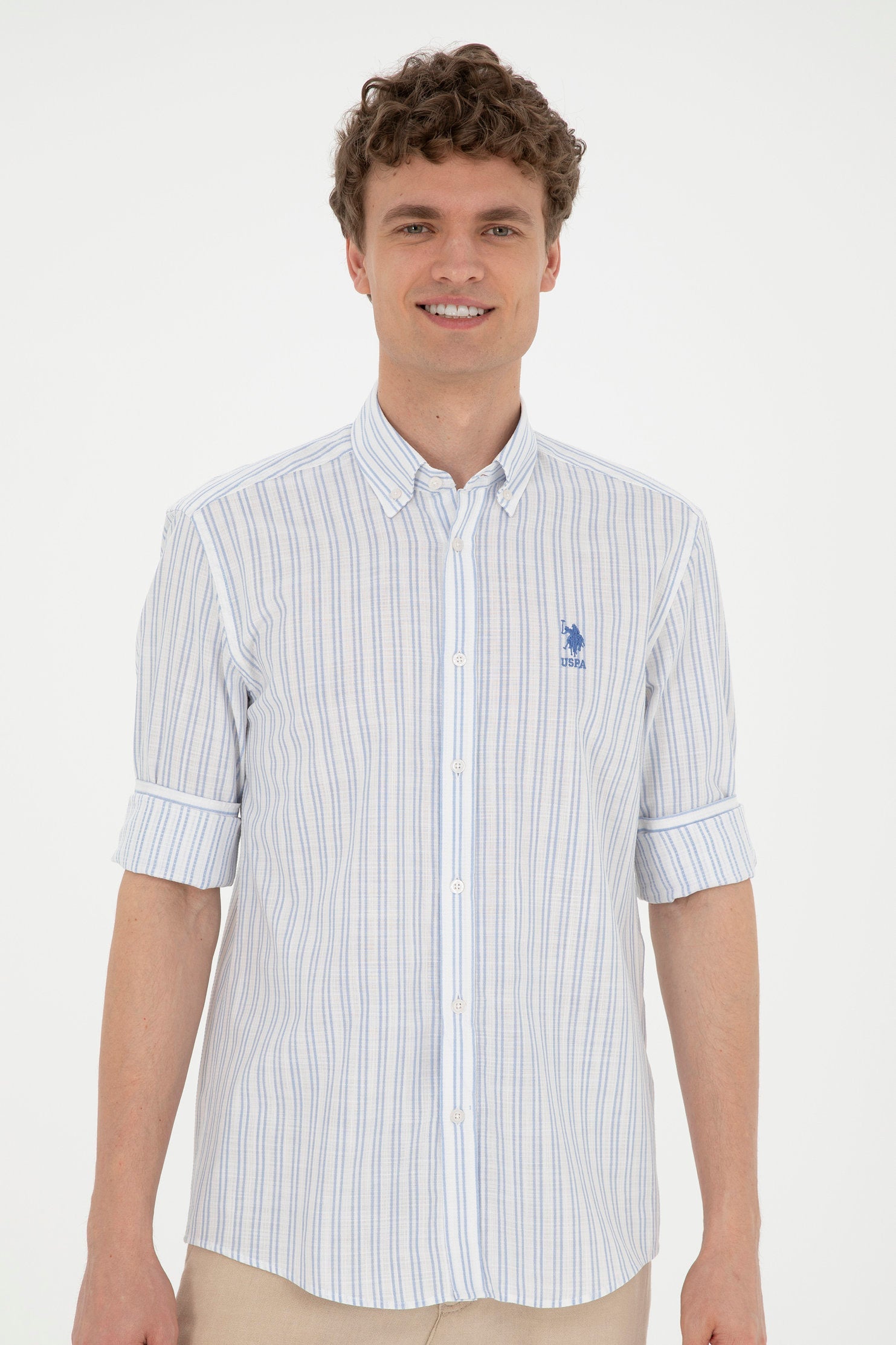 Button Down Shirt With Logo_G081GL0040 1831488_VR003_03