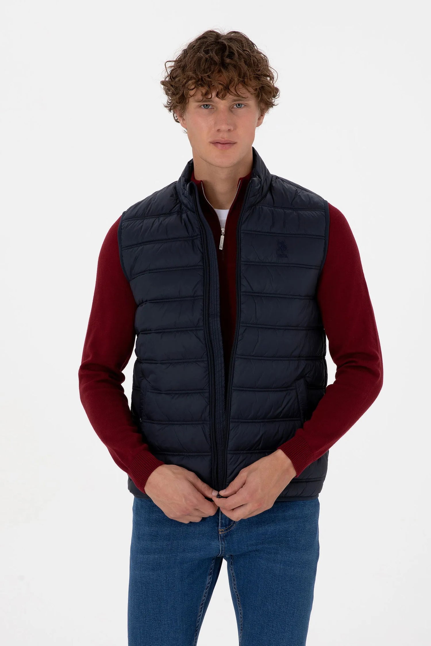 U.S. Polo Assn._Navy Blue_Woven Vest_G081GL0100 2246396_VR033_01