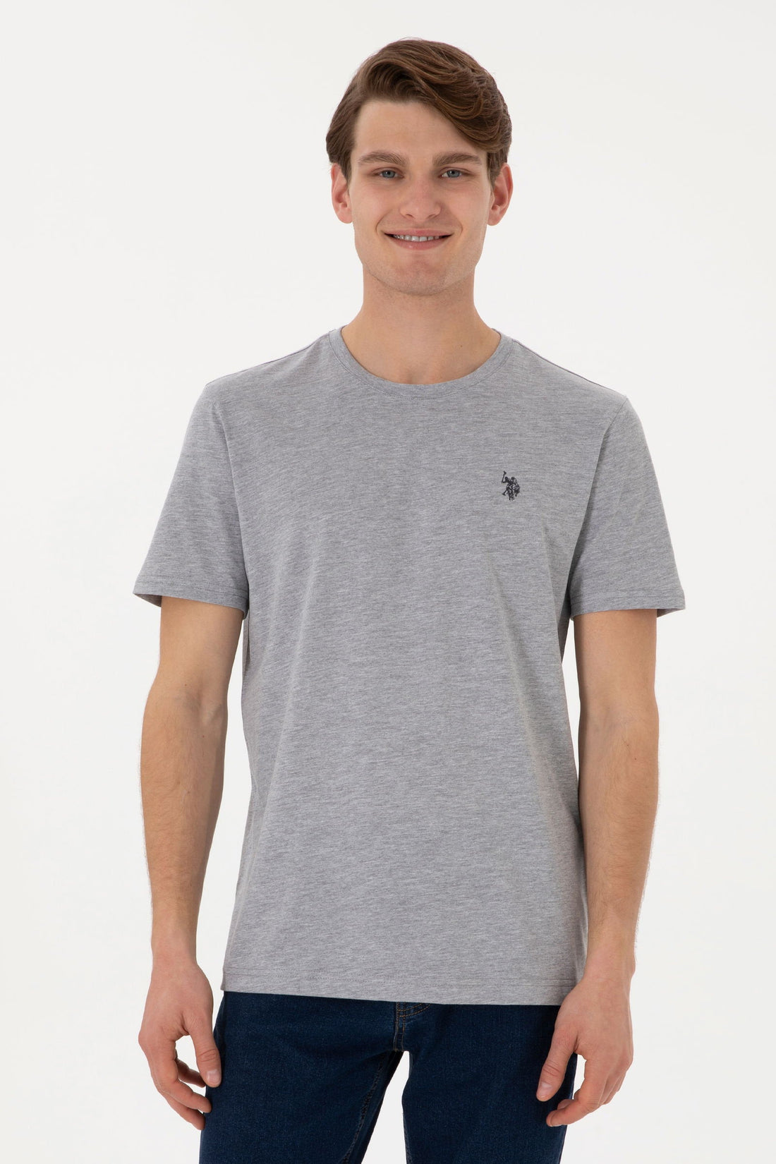 U.S. Polo Assn._Grey Melange T-Shirt_G081GL0110 2084591_VR086_01