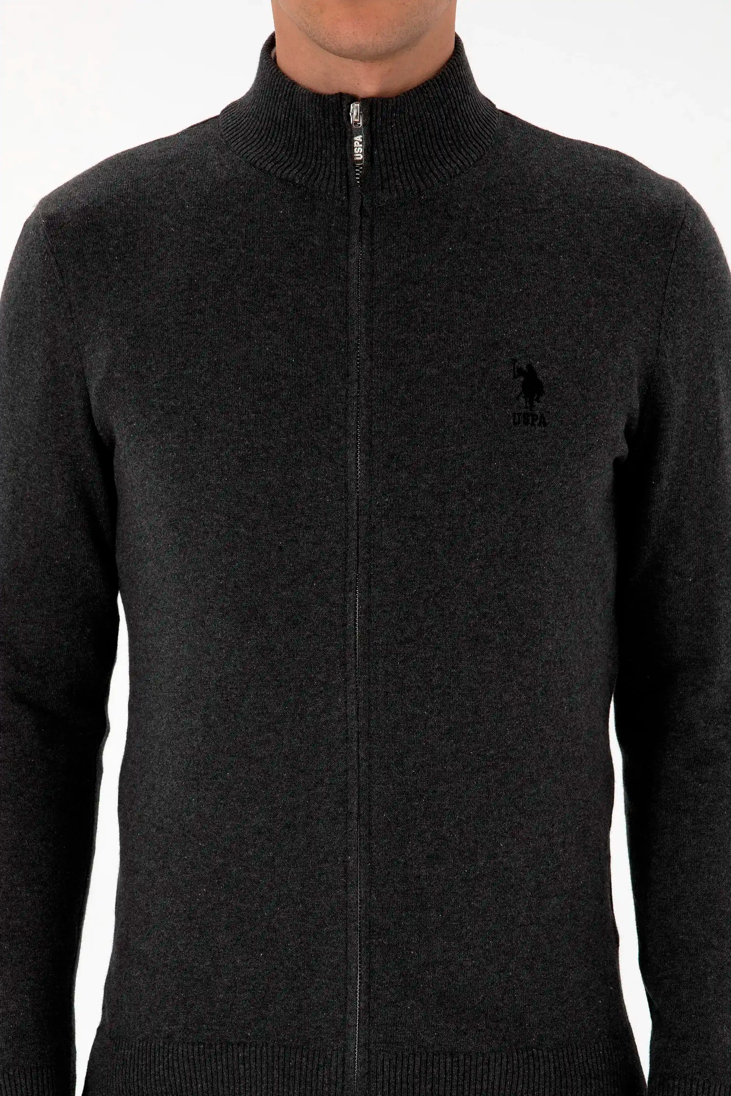 U.S. Polo Assn._Antrasit Melanj_Knitting Cardigan Basic_G081GL0TH0 2226681_VR081_012