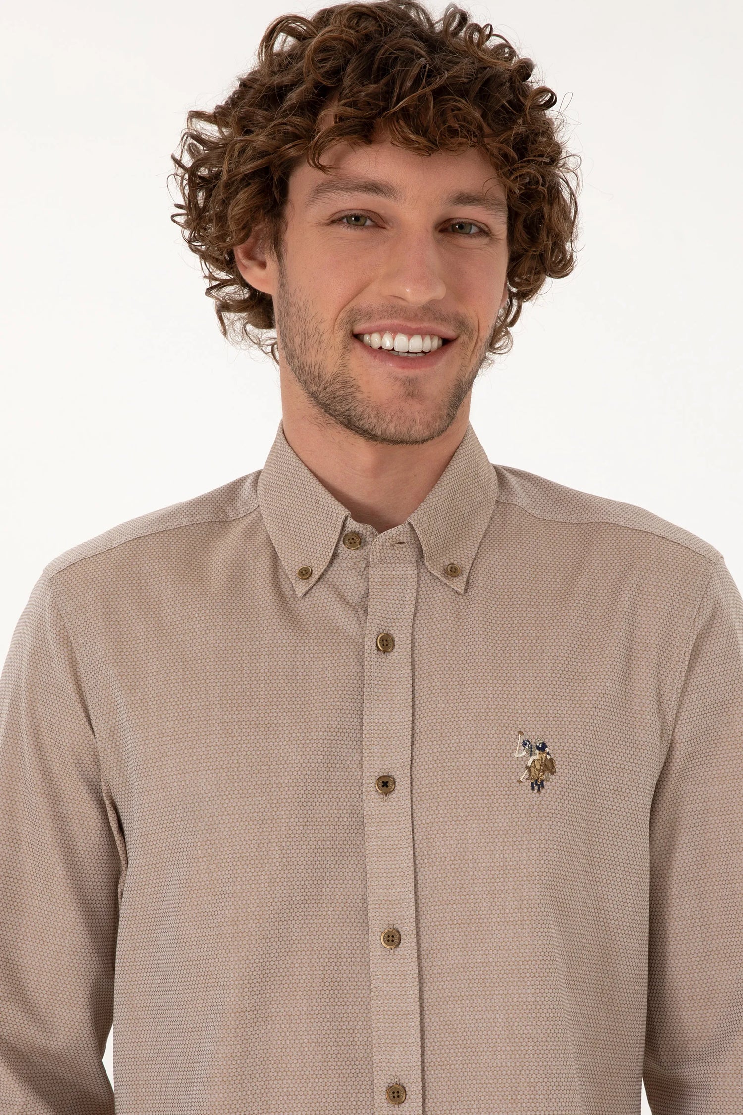 U.S. Polo Assn._Army Green_Woven Shirt Basic_G081SZ0040 2225619_VR027_02