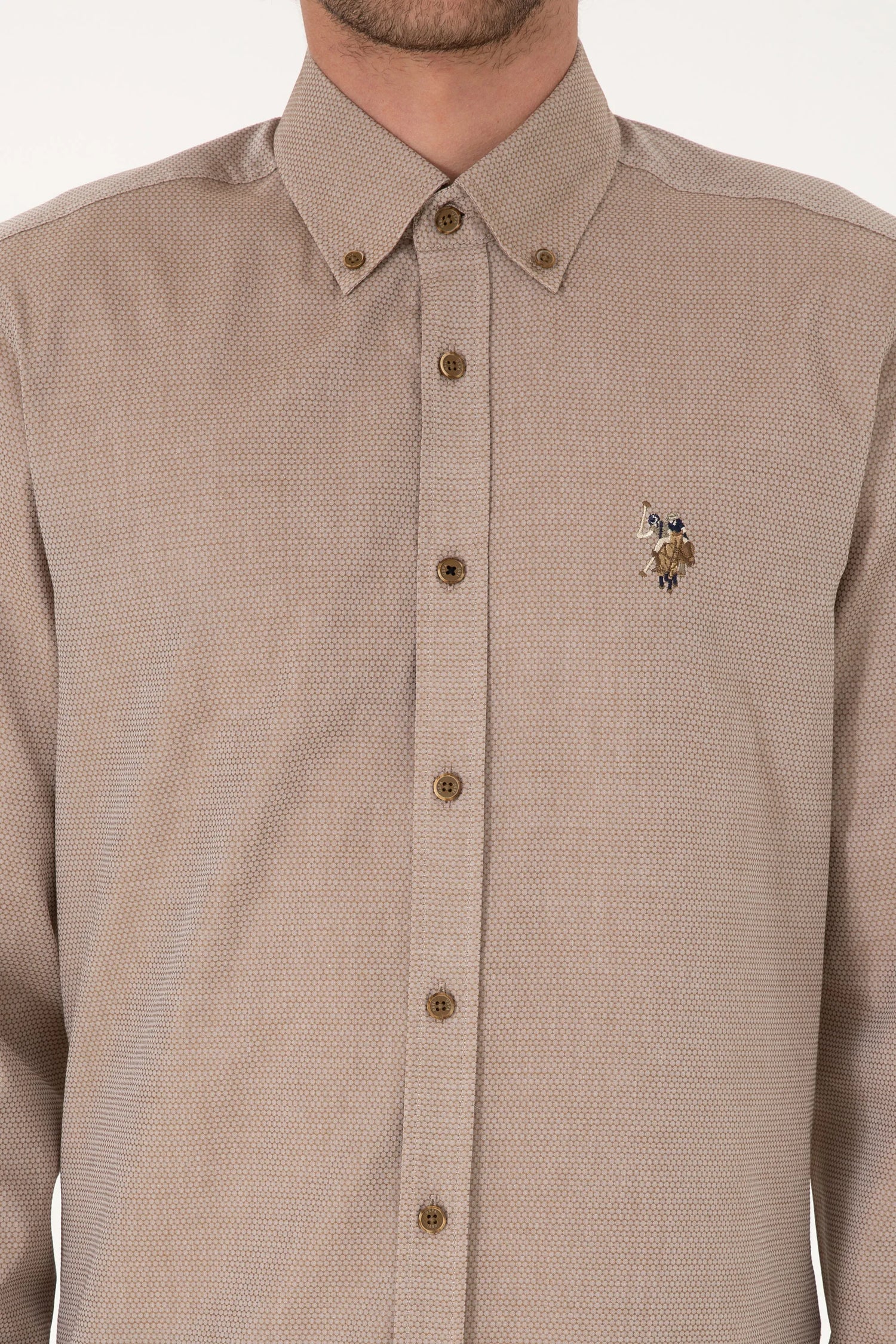 U.S. Polo Assn._Army Green_Woven Shirt Basic_G081SZ0040 2225619_VR027_06