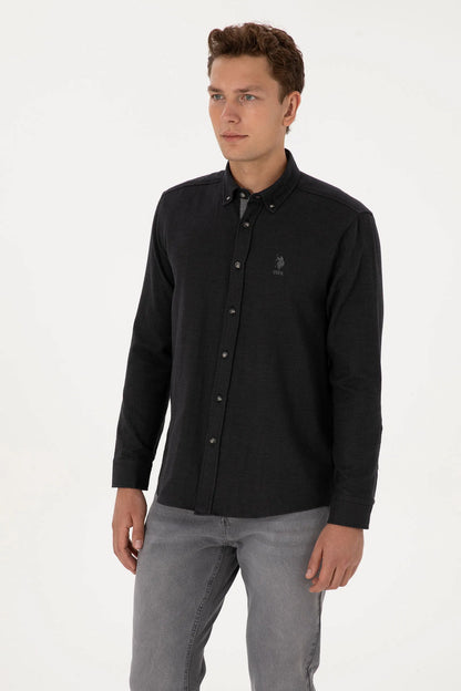 U.S. Polo Assn._Black_Woven Shirt_G081SZ0040 2235759_VR046_01