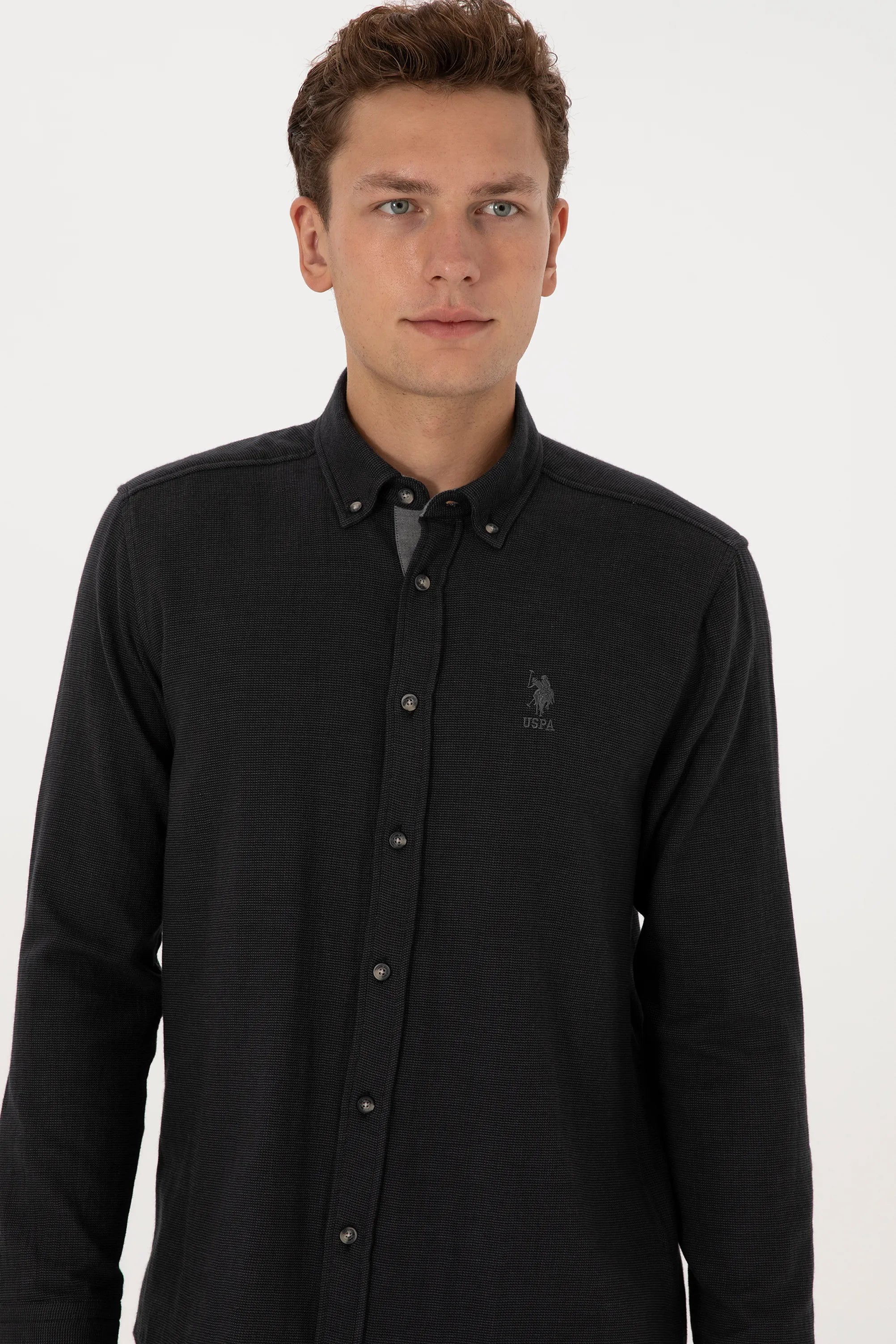 U.S. Polo Assn._Black_Woven Shirt_G081SZ0040 2235759_VR046_02