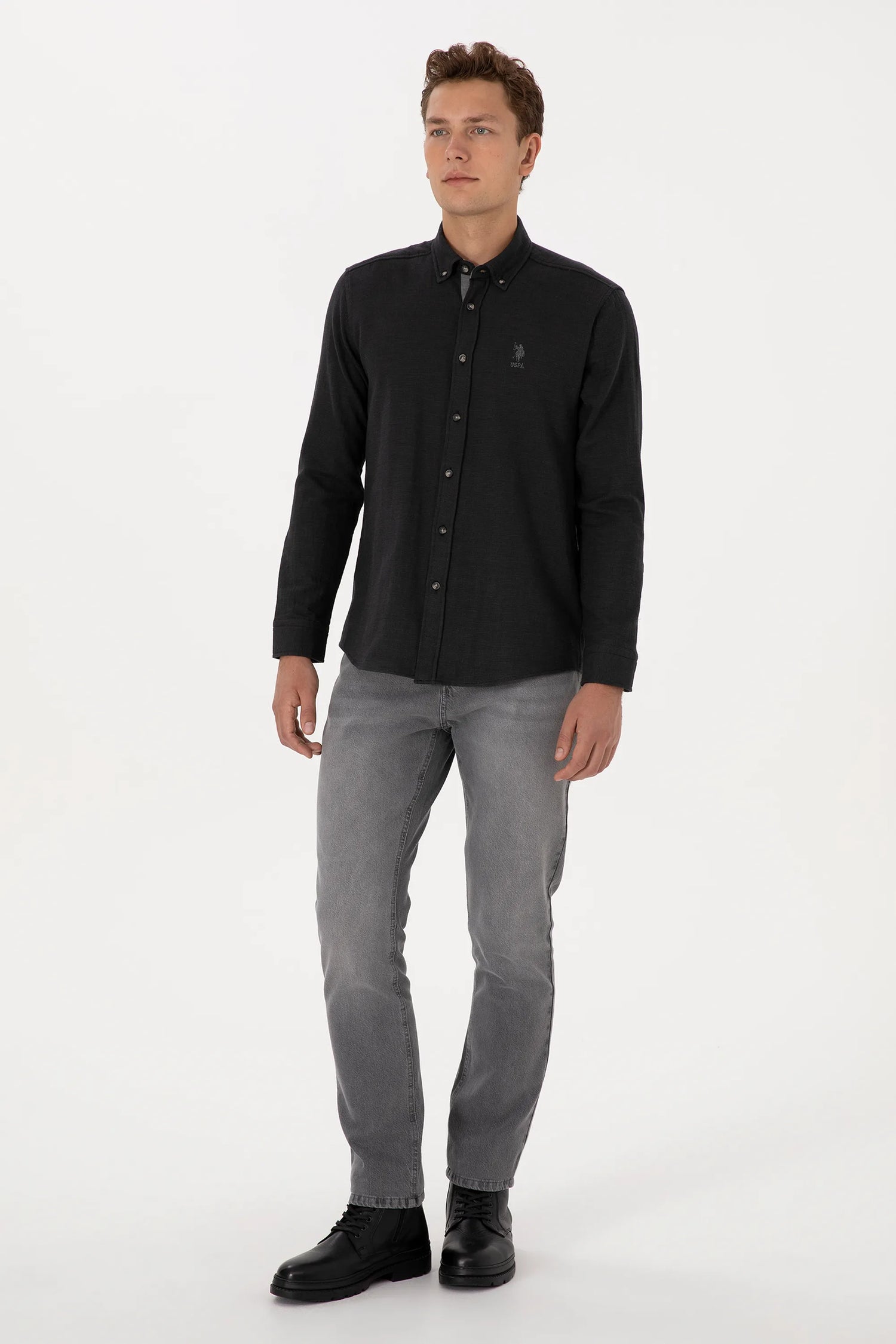 U.S. Polo Assn._Black_Woven Shirt_G081SZ0040 2235759_VR046_04