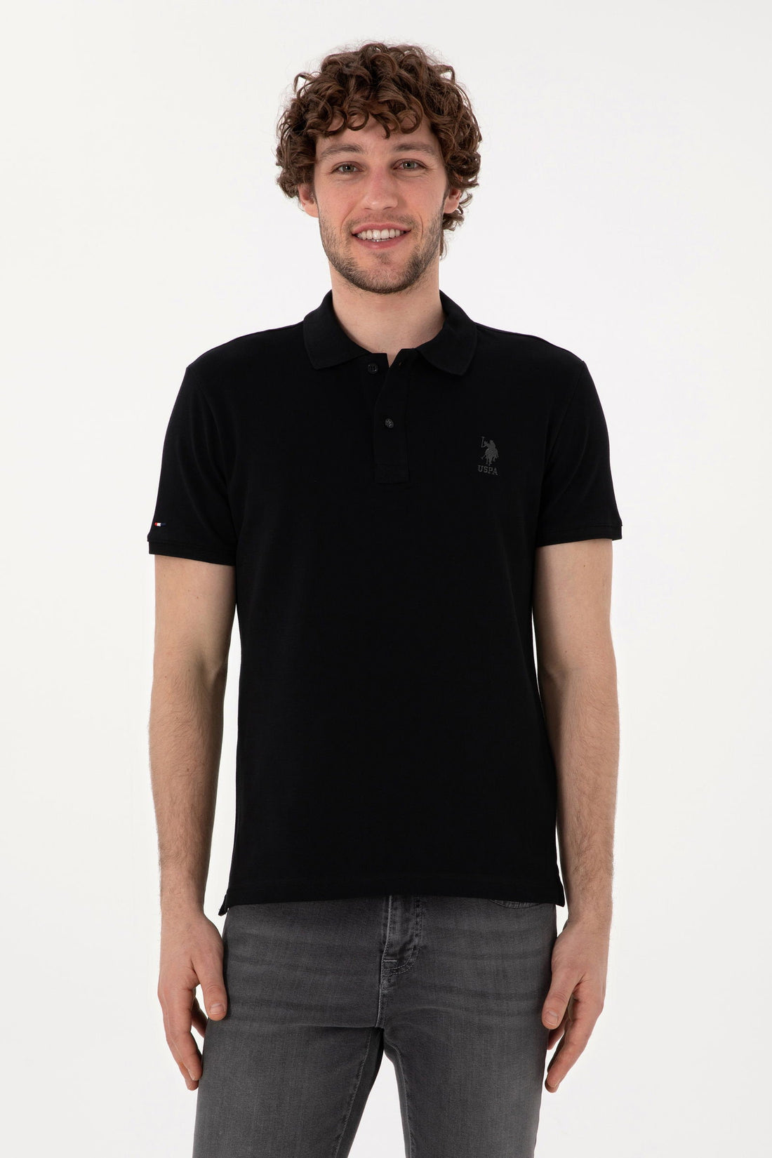 U.S. Polo Assn._Black Polo Shirt_G081SZ0110 2084410_VR046_01