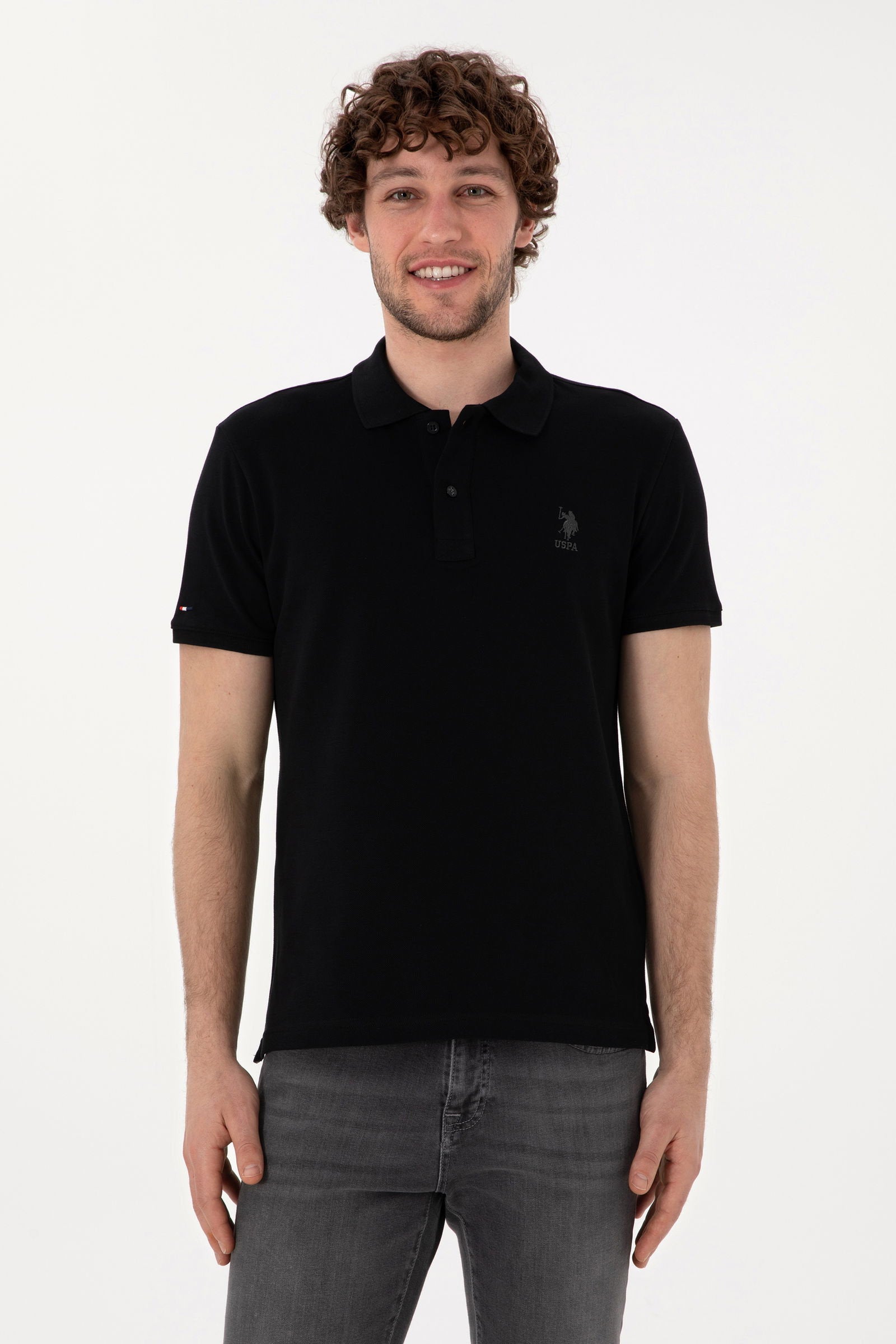 U.S. Polo Assn._Black Polo Shirt_G081SZ0110 2084410_VR046_01