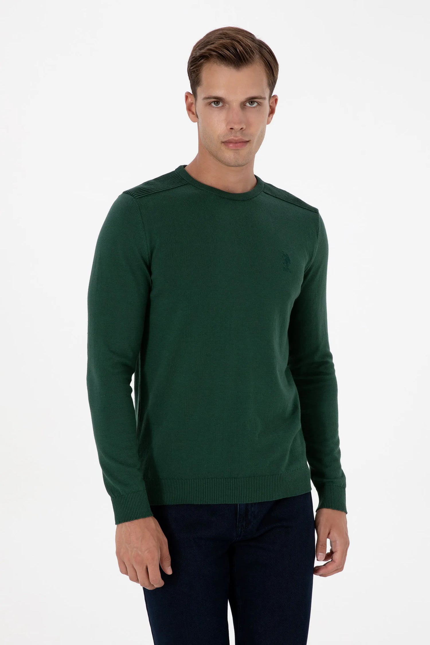 U.S. Polo Assn._Dark Green_Knitting Jumper Basic_G081SZ0TK0 2226959_VR079_01
