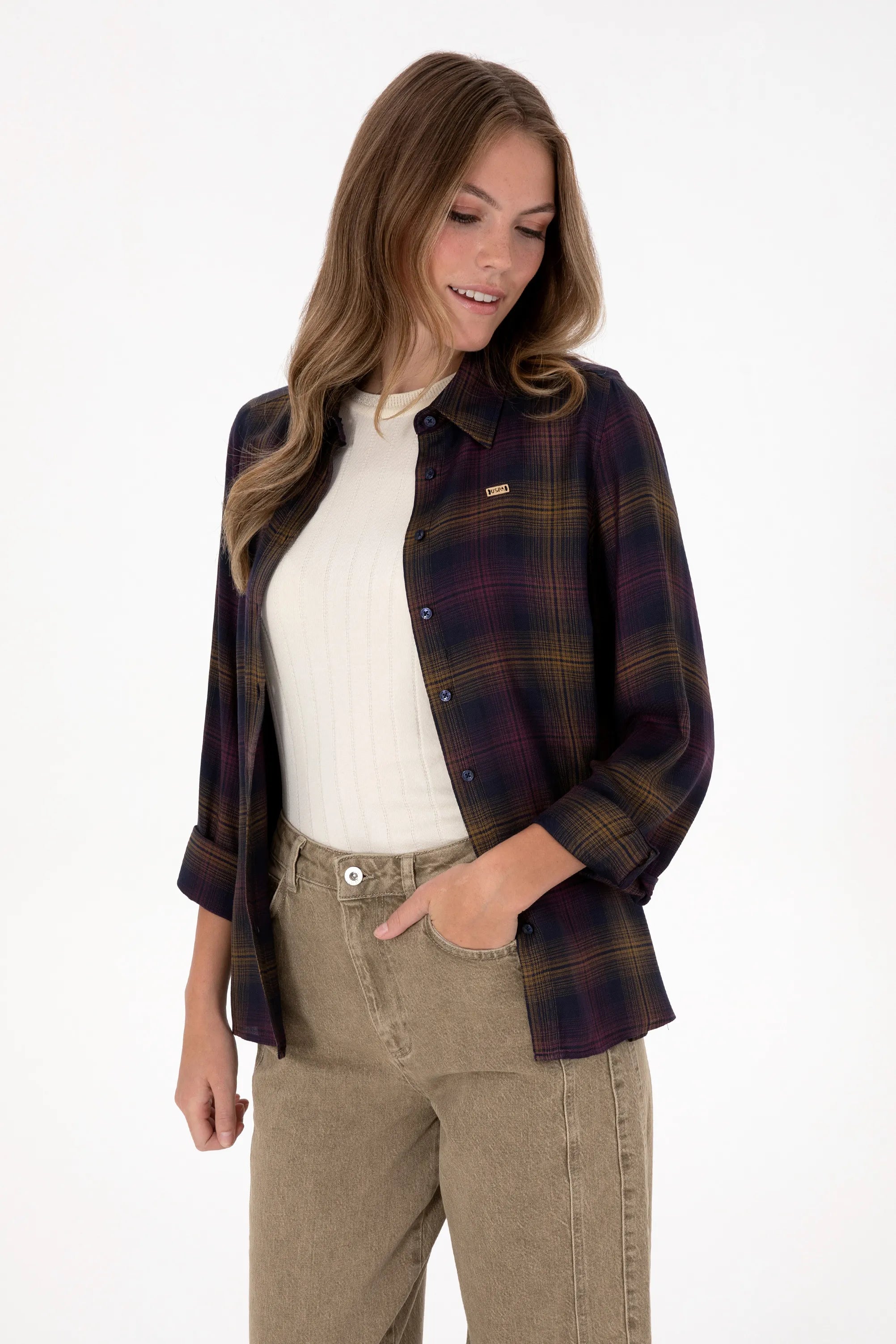 U.S. Polo Assn._Plum_Woven Shirt_G082GL0040 2239958_VR074_03