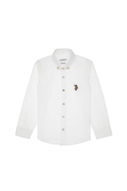 White Button Down Shirt With Logo_G083SZ0040 1963107_VR013_02