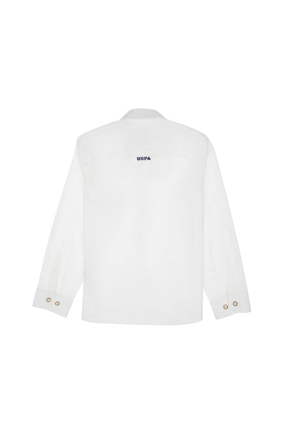 White Button Down Shirt With Logo_G083SZ0040 1963107_VR013_03