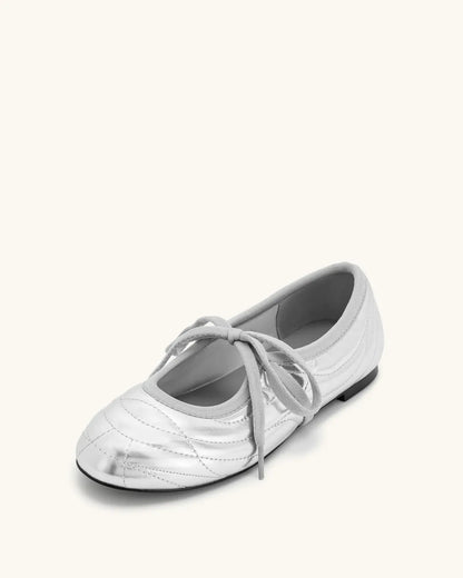 JW PEI_Silver_Erika Topstitching lace-up ballet Flats- Silver_JF30619-9_81_05