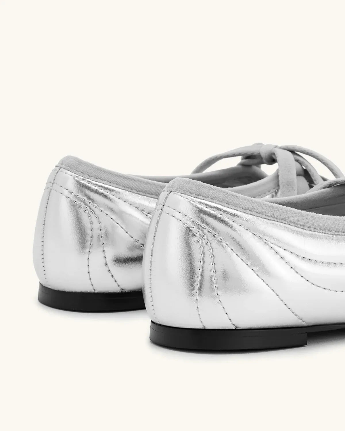 JW PEI_Silver_Erika Topstitching lace-up ballet Flats- Silver_JF30619-9_81_06