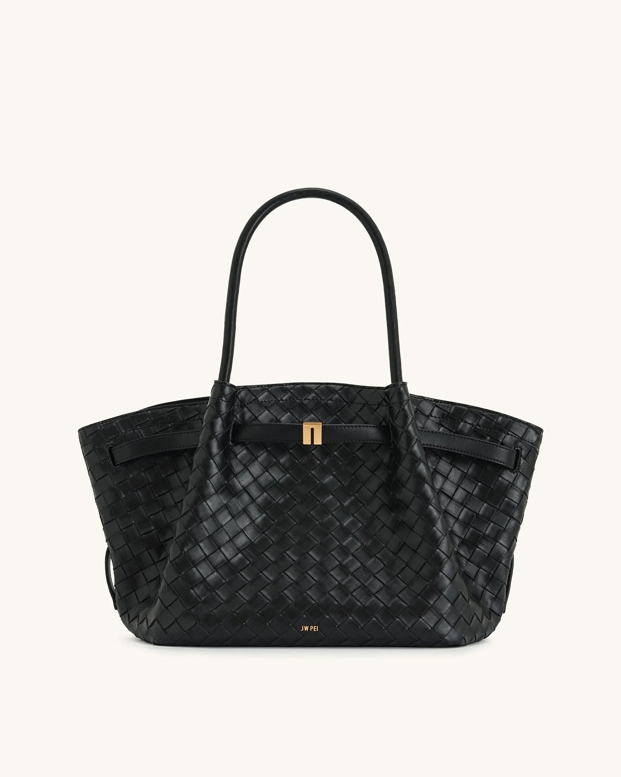 JW PEI_Black_Hana Medium Weave Texture Tote Bags_JH306B04-12_Black_02