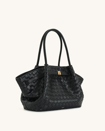 JW PEI_Black_Hana Medium Weave Texture Tote Bags_JH306B04-12_Black_04