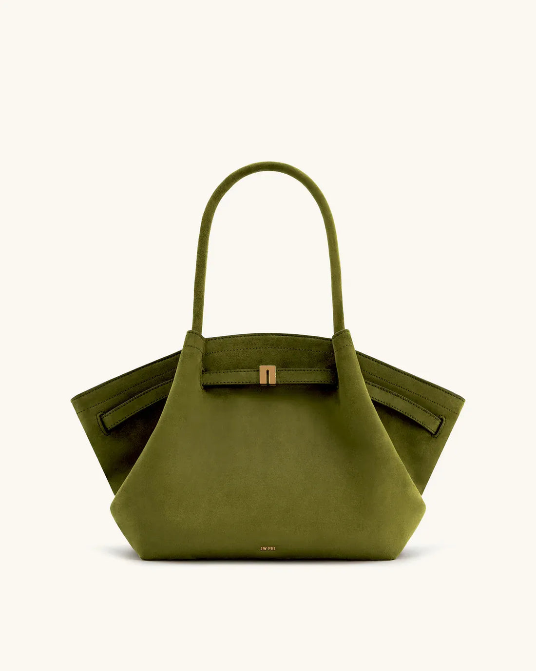 JW PEI_Dark Olive_Hana Medium Faux Suede Tote Bag - Dark Olive_JH306B04_309_01