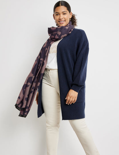 Dark Blue Animal Print Scarf