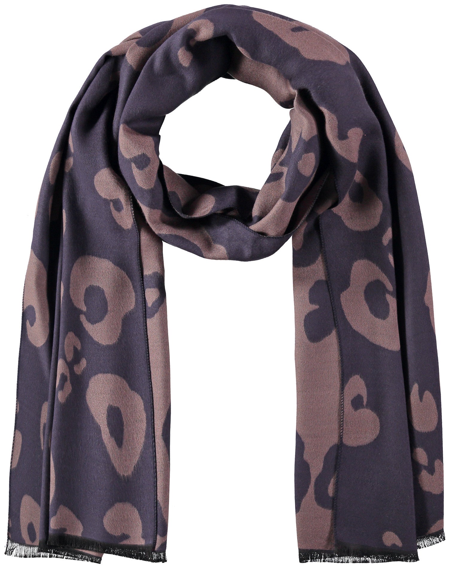 Dark Blue Animal Print Scarf