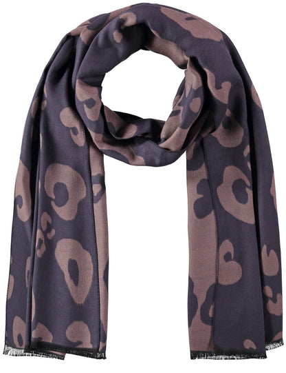 Dark Blue Animal Print Scarf