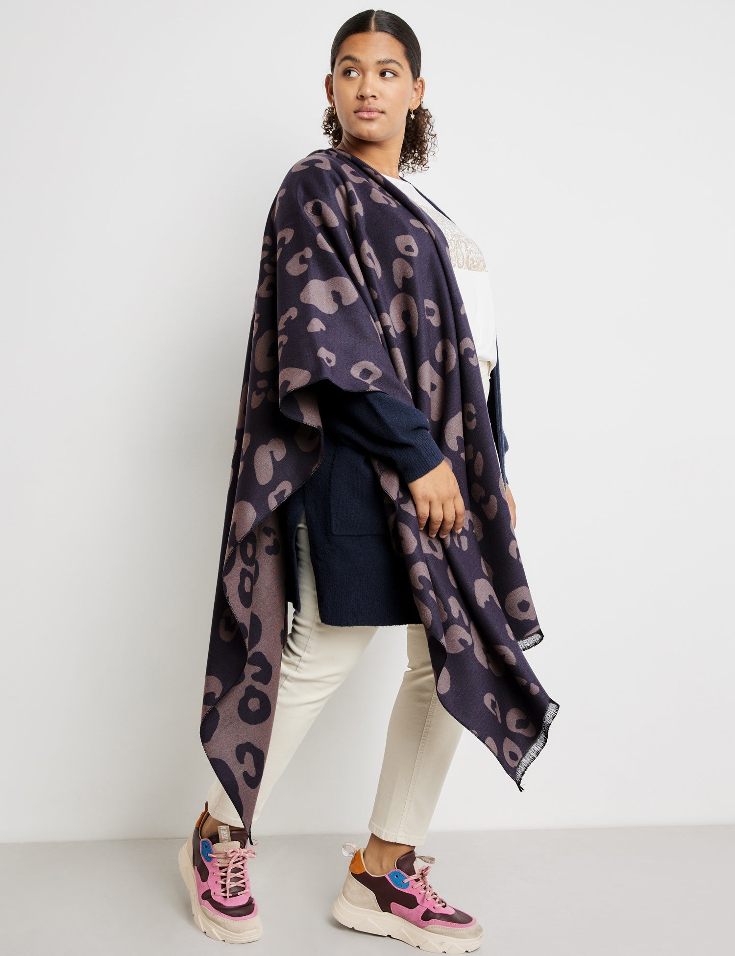 Dark Blue Animal Print Scarf