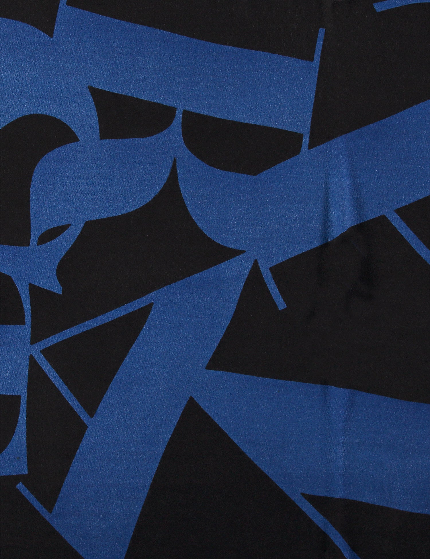 Middle Blue Scarf With Text Print