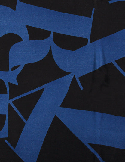 Middle Blue Scarf With Text Print