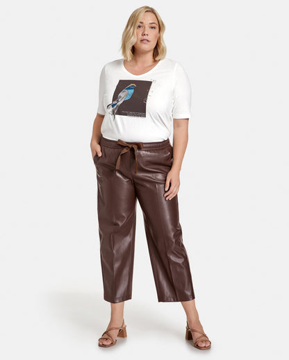 Brown Faux Leather Culottes, Lotta