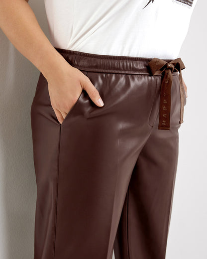 Brown Faux Leather Culottes, Lotta