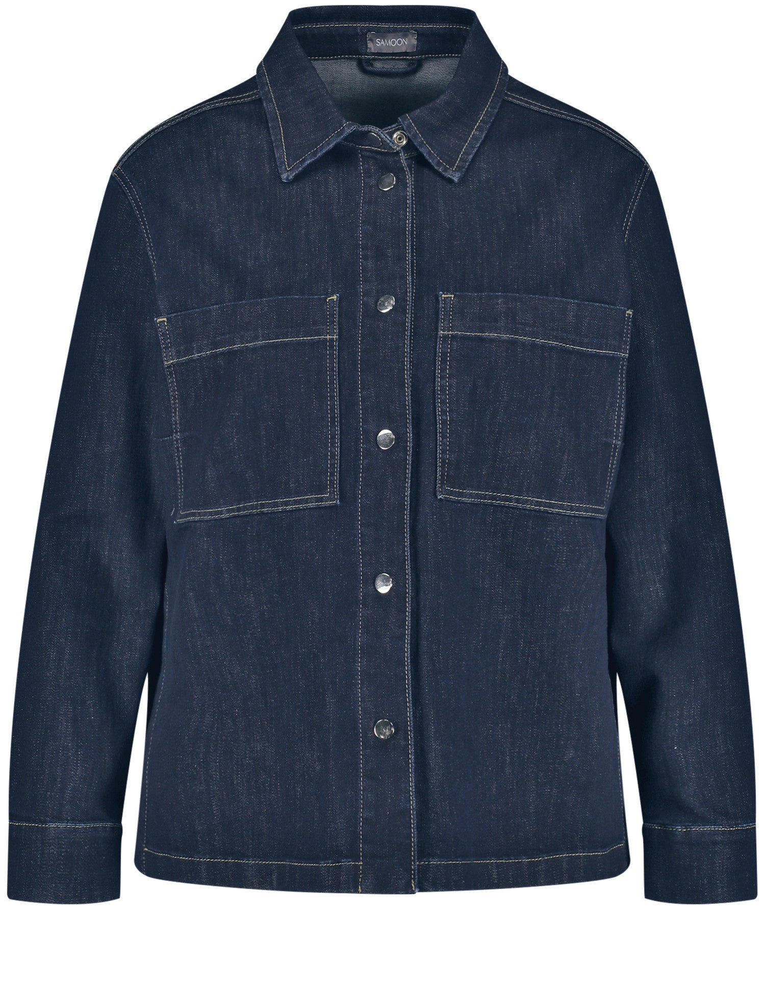 Dark Blue Slightly Flared Denim Jacket