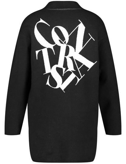 Black Shacket With Text On The Back