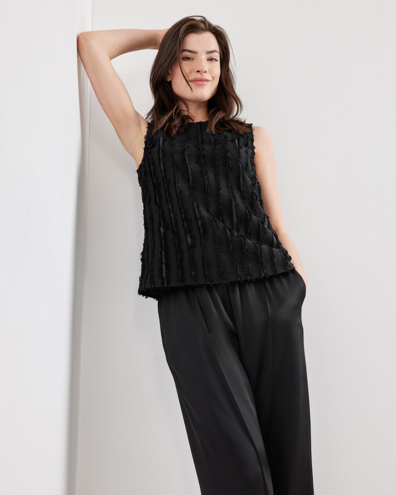 Black Blouse Without Sleeve