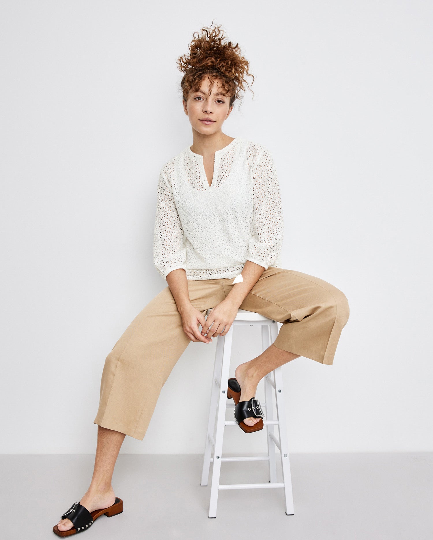 White Blouse 3/4 Sleeve