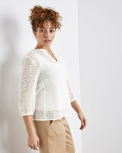 White Blouse 3/4 Sleeve