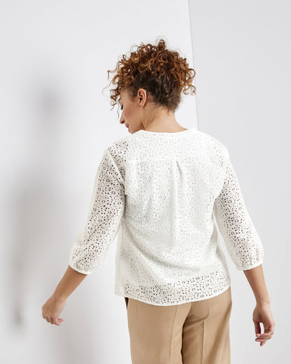 White Blouse 3/4 Sleeve