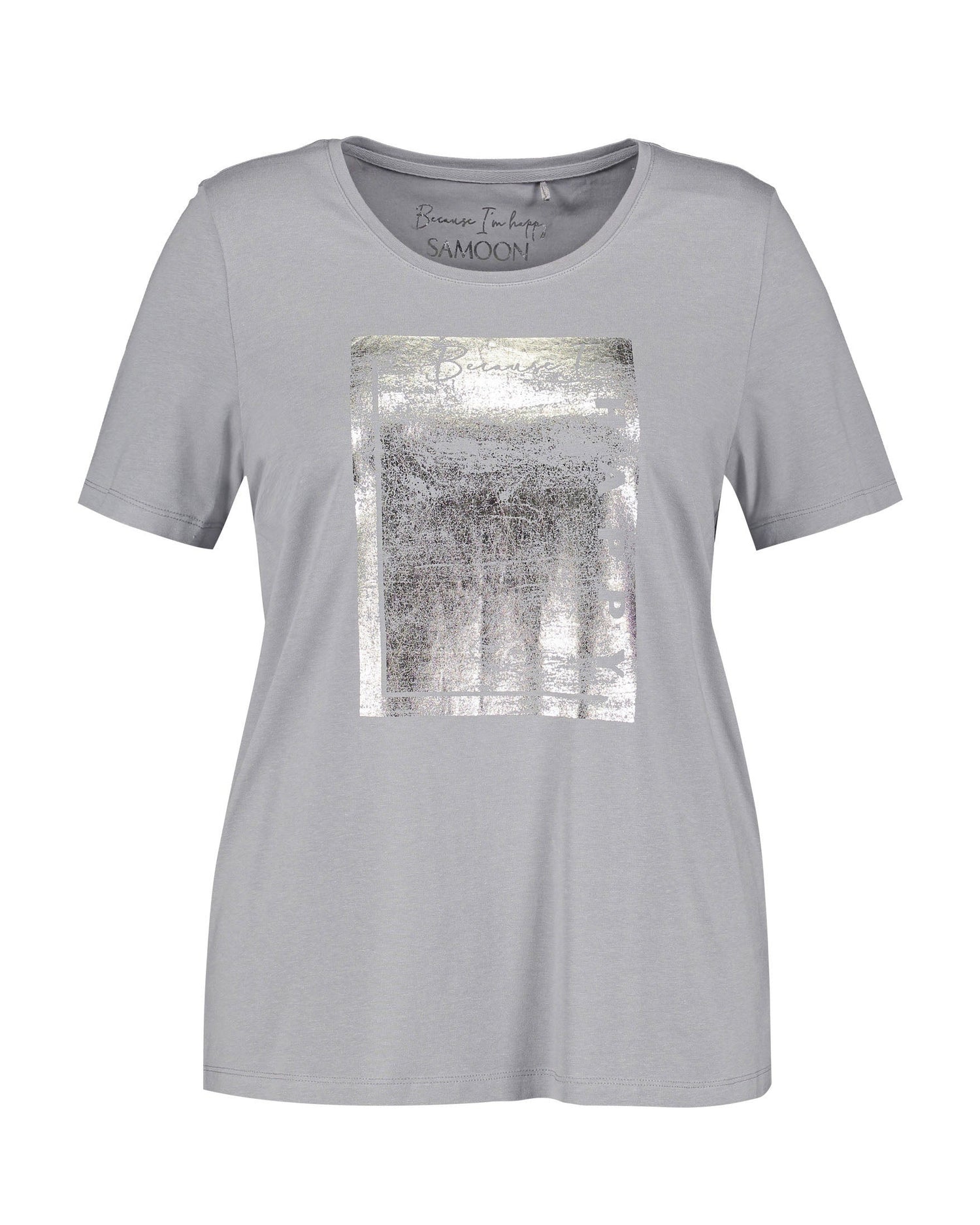 Light Grey T-Shirt With A Metallic Print