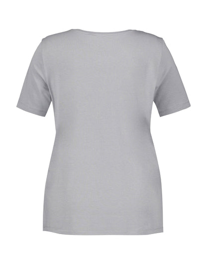 Light Grey T-Shirt With A Metallic Print