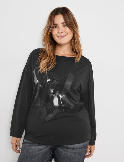 Black Sweatshirt With Printed Lettering