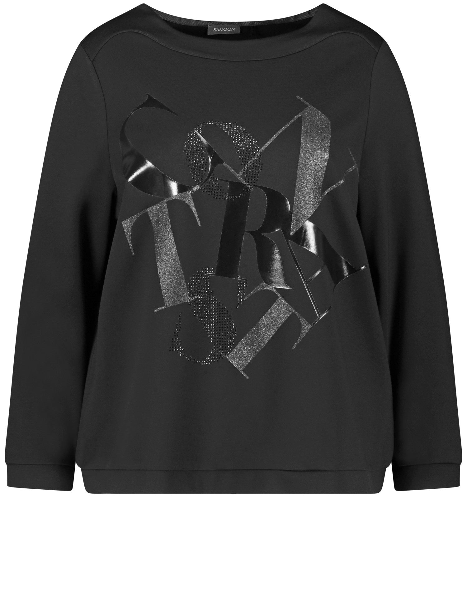 Black Sweatshirt With Printed Lettering