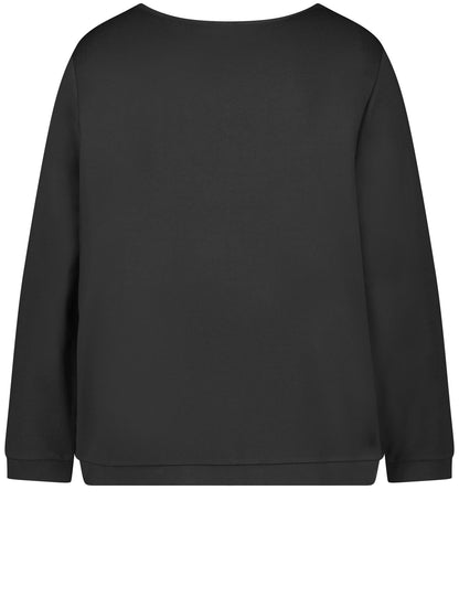 Black Sweatshirt With Printed Lettering