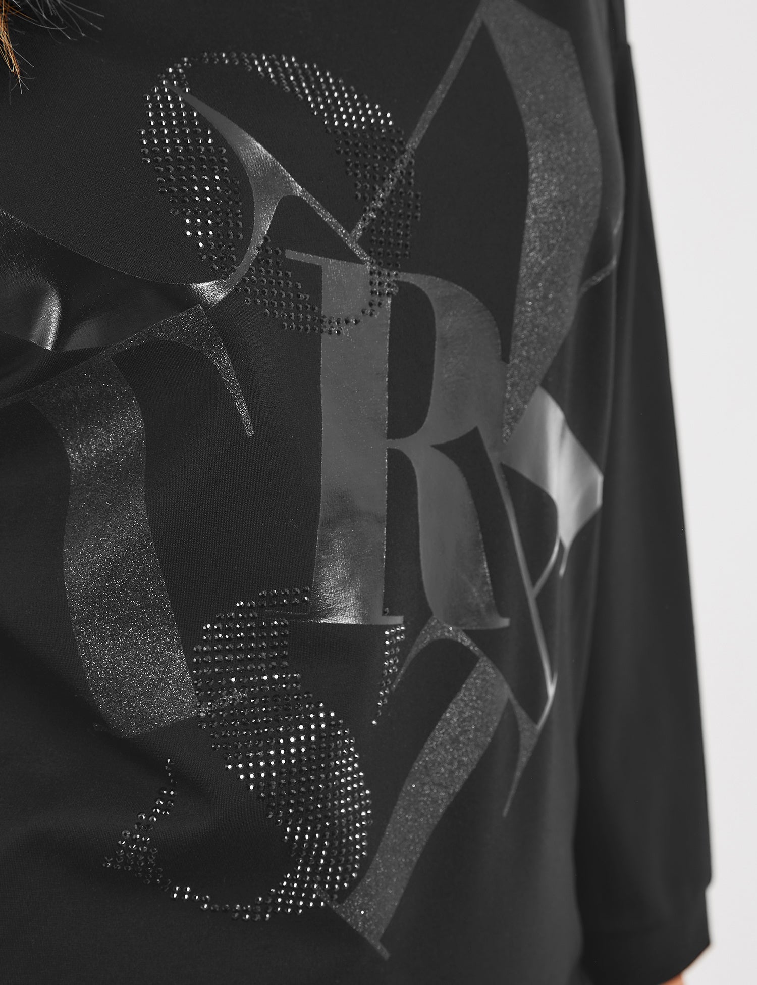 Black Sweatshirt With Printed Lettering