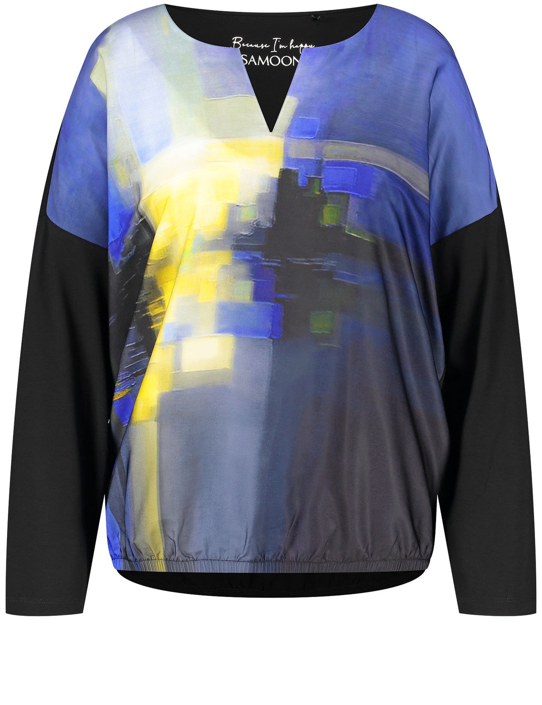 Multi-Color Long Sleeve Top With An Elasticated Hem