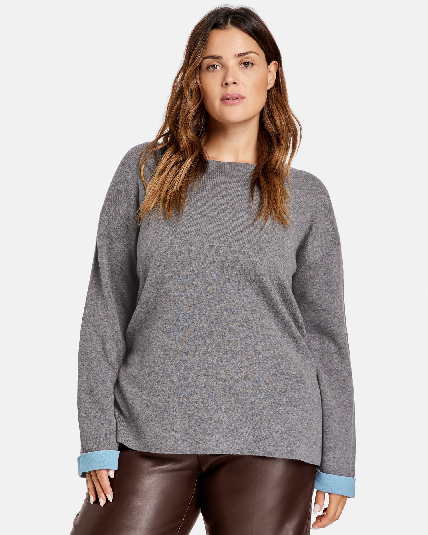 Dark Grey Jumper With A Double-Faced Finish