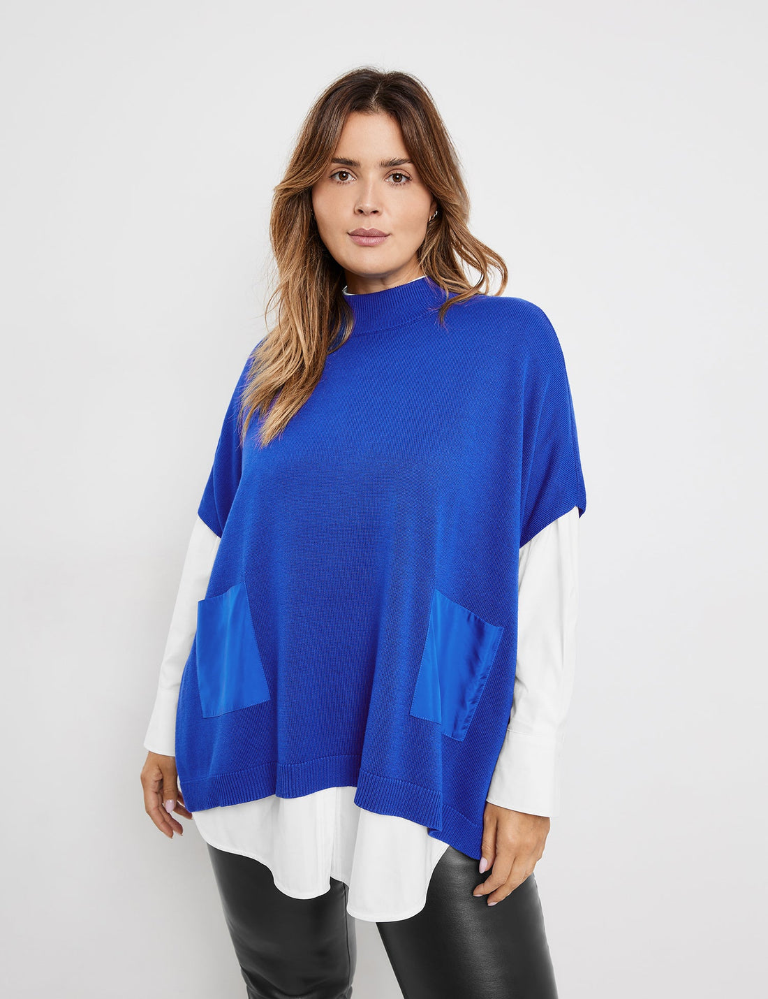 Middle Blue Oversized Jumper With Short Sleeves